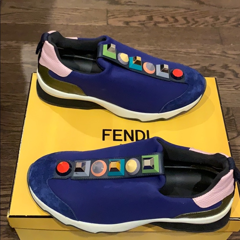Fendi embellished slip on sneakers